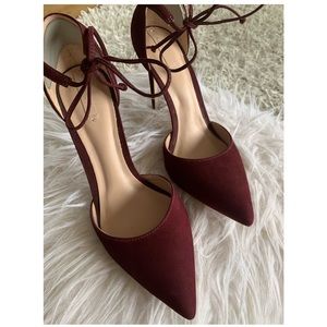 Aldo Burgendy Suede Heels - Size 8